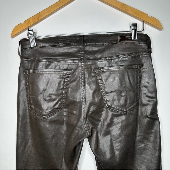 AG Adriano Goldschmied Brown Faux Leather Legging Ankle Pants Size 27 - Picture 5 of 10